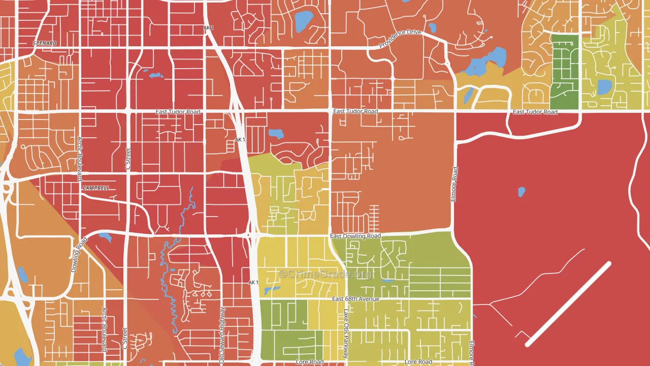 Campbell Park, Anchorage, AK Map of Drug-Related Crime Rates