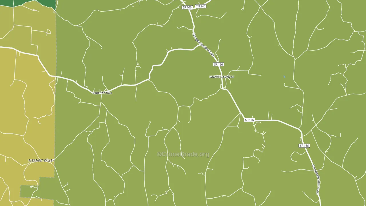 Campbellsville, TN Map of Drug-Related Crime Rates