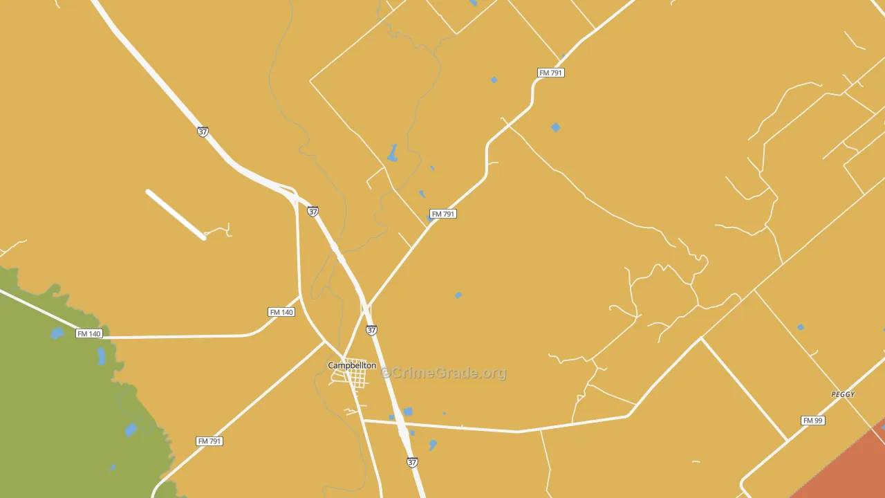 Campbellton, TX Map of Drug-Related Crime Rates