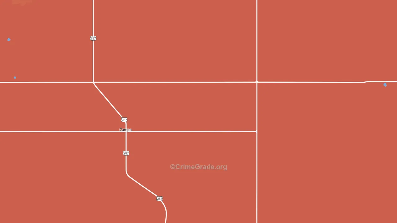 Campo, CO Map of Drug-Related Crime Rates