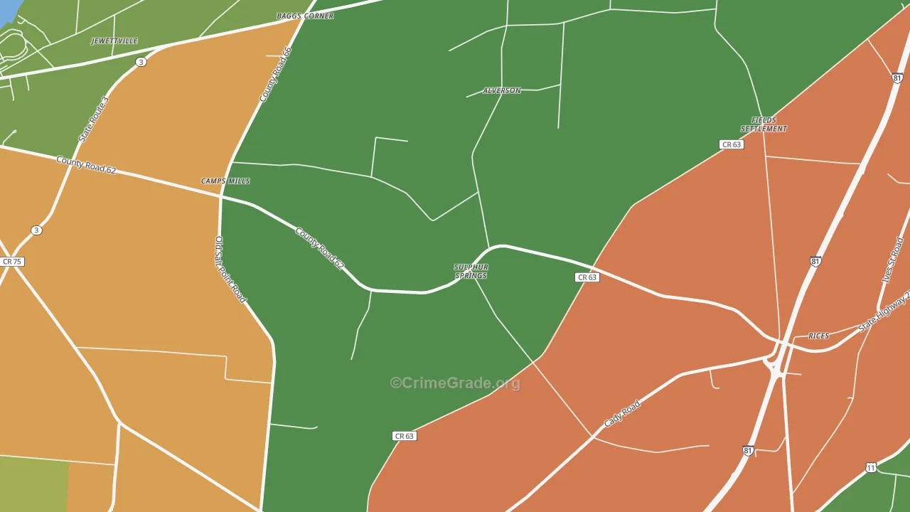 Camps Mills, NY Map of Drug-Related Crime Rates