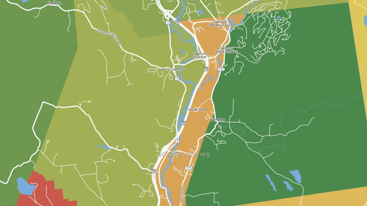 Campton, NH Map of Drug-Related Crime Rates