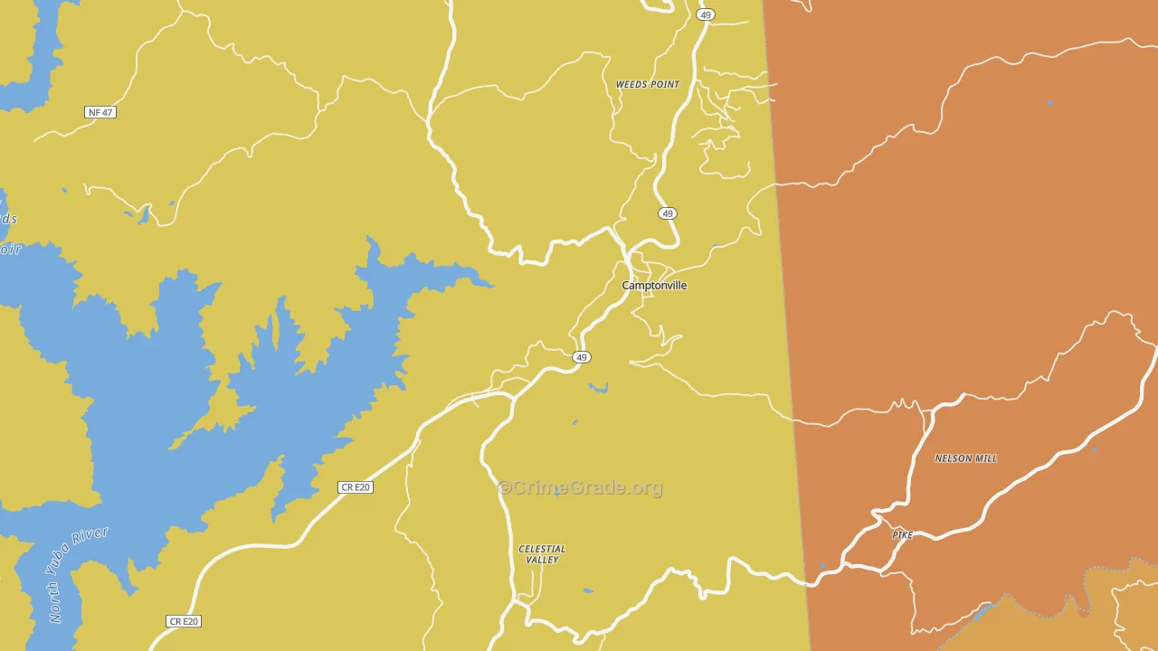 Camptonville, CA Map of Drug-Related Crime Rates