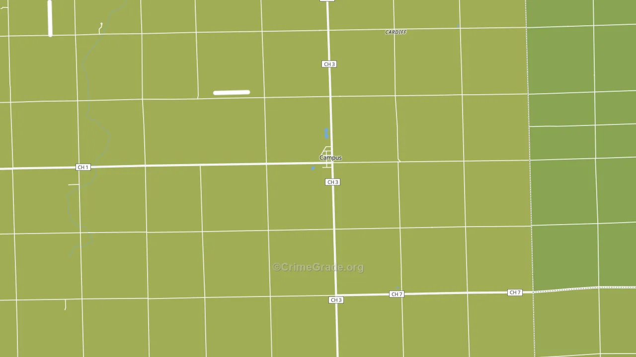Campus, IL Map of Drug-Related Crime Rates
