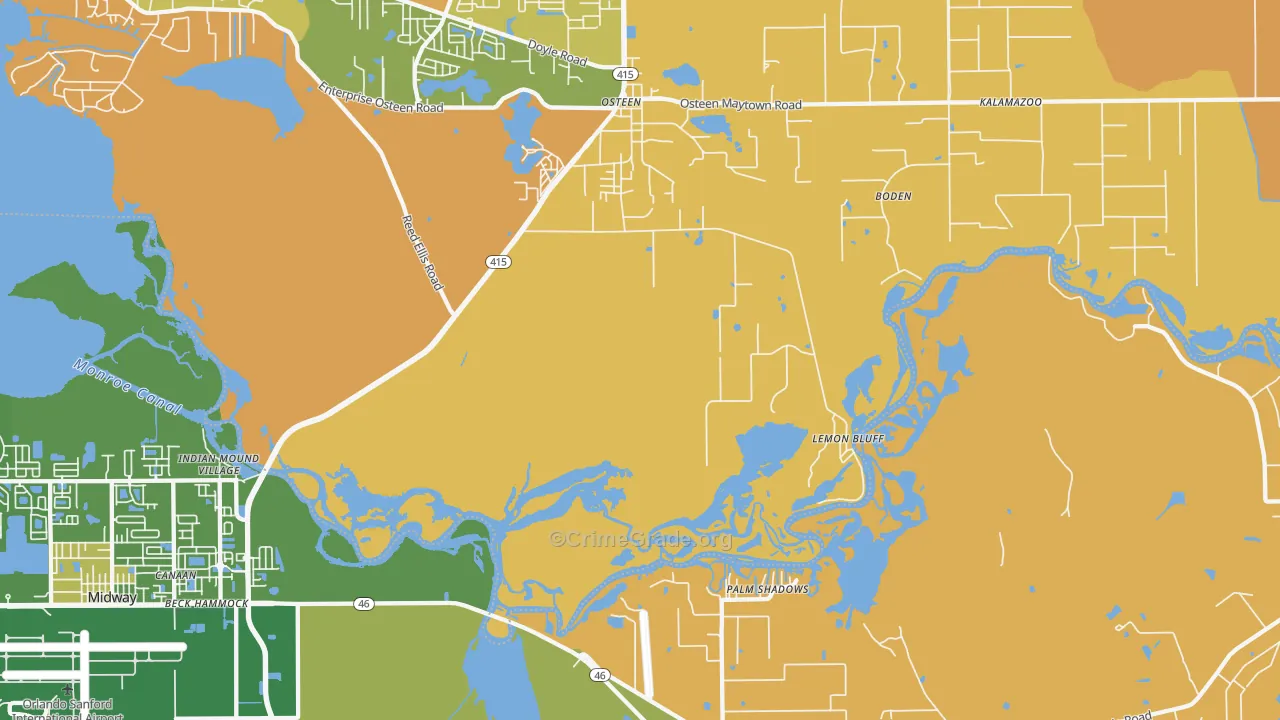 Canaan, FL Map of Drug-Related Crime Rates