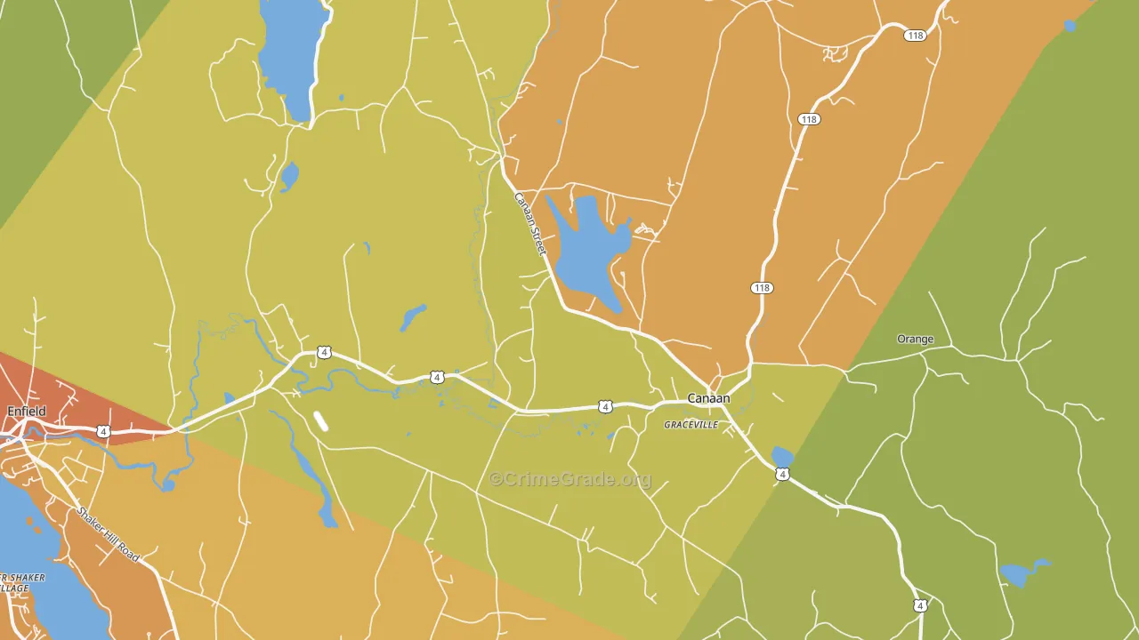 Canaan, NH Map of Drug-Related Crime Rates