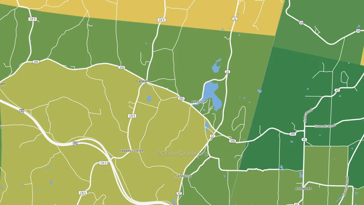 Canaan, NY Map of Drug-Related Crime Rates