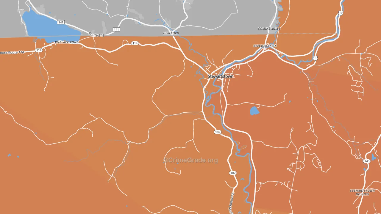 Canaan, VT Map of Drug-Related Crime Rates