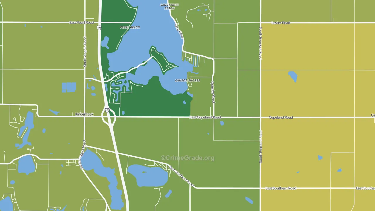 Canada Shores, MI Map of Drug-Related Crime Rates