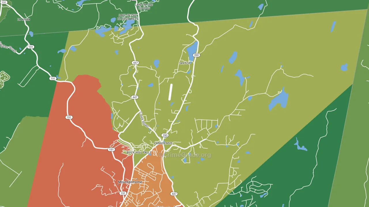 Canadensis, PA Map of Drug-Related Crime Rates