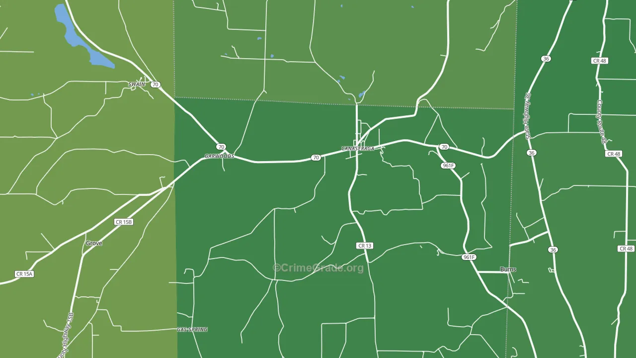 Canaseraga, NY Map of Drug-Related Crime Rates