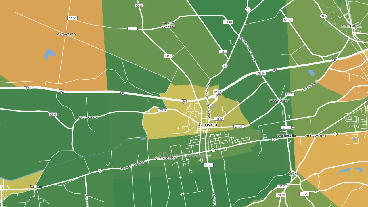Canastota, NY Map of Drug-Related Crime Rates