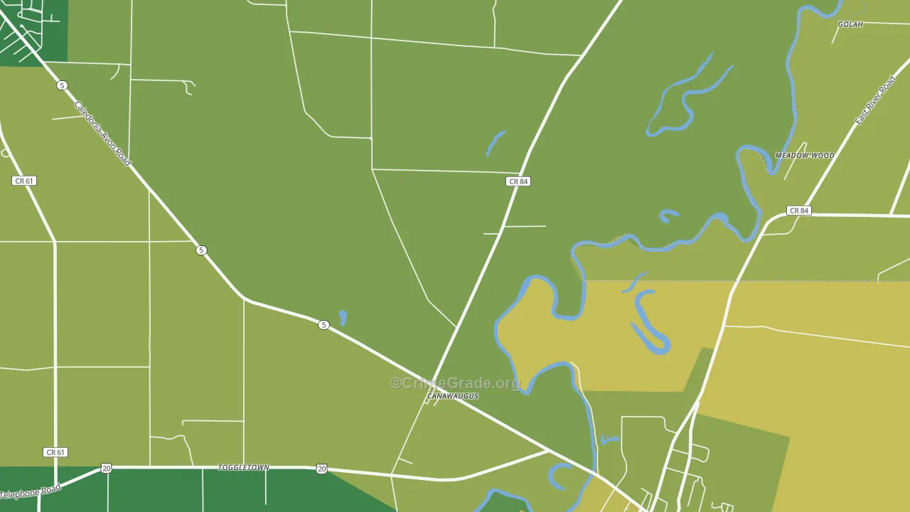 Canawaugus, NY Map of Drug-Related Crime Rates
