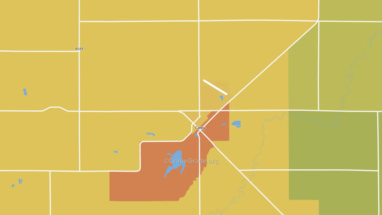 Canby, MN Map of Drug-Related Crime Rates