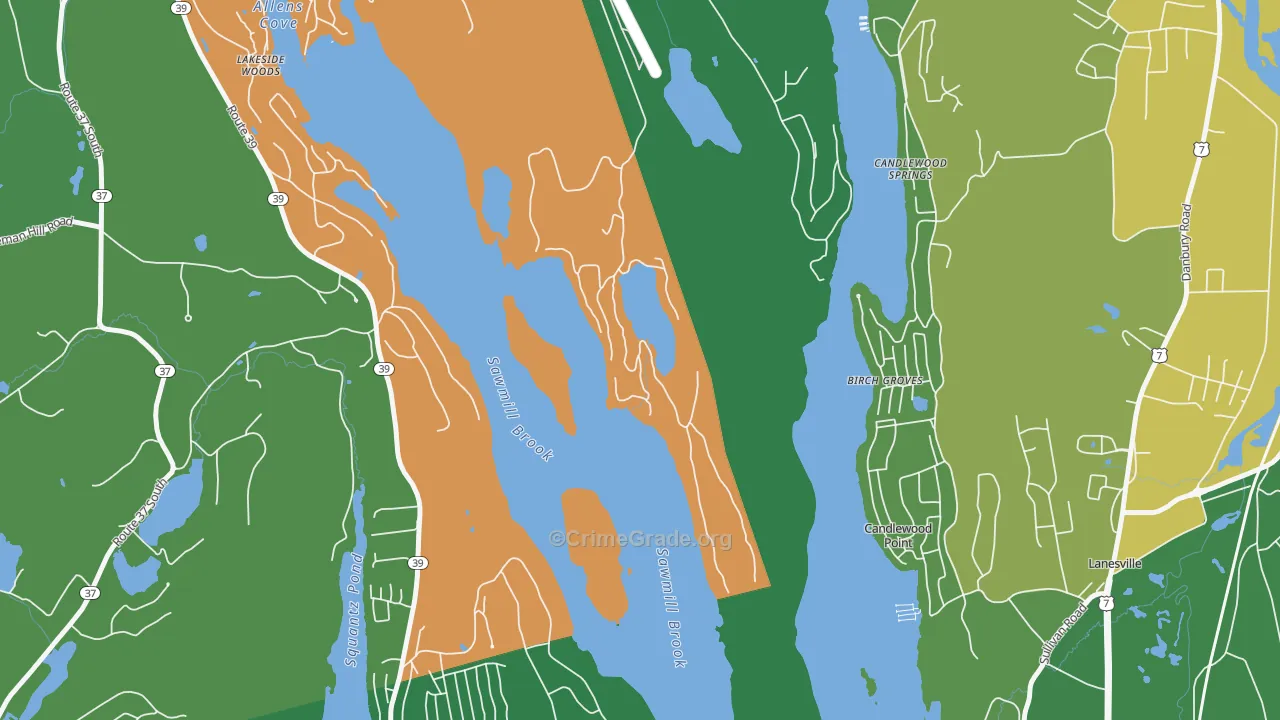 Candlewood Point, CT Map of Drug-Related Crime Rates