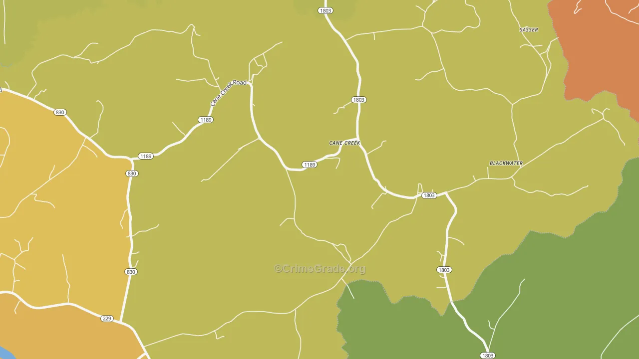 Cane Creek, KY Map of Drug-Related Crime Rates