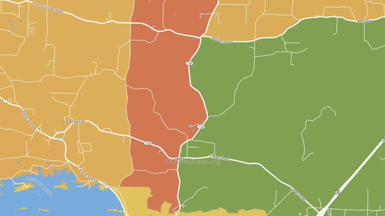 Caney, AR Map of Drug-Related Crime Rates