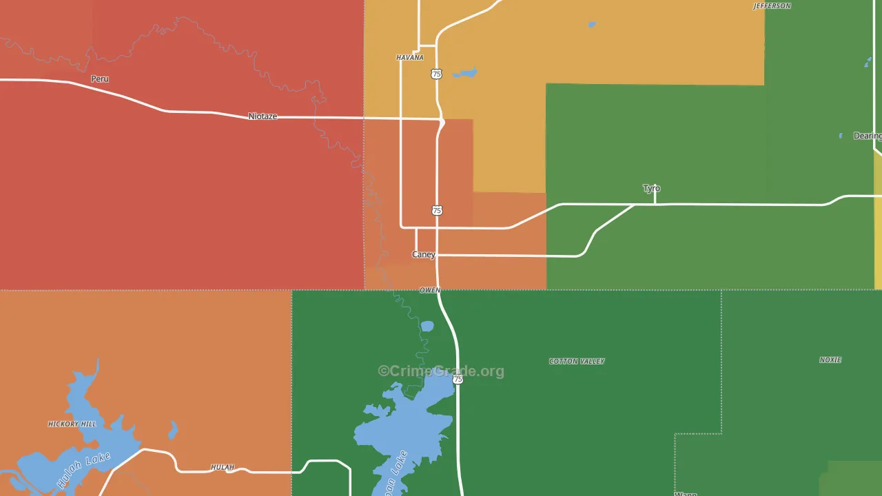 Caney, KS Map of Drug-Related Crime Rates