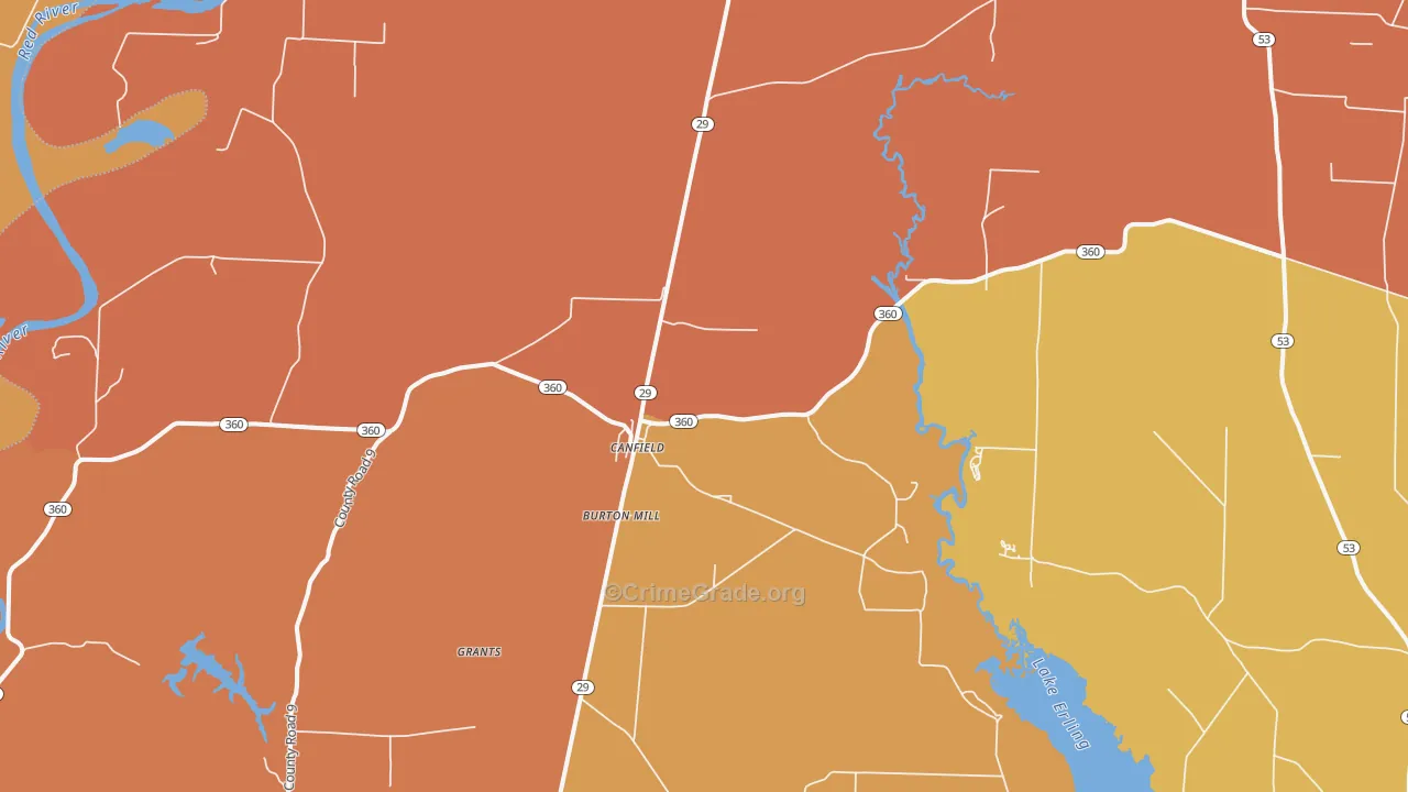 Canfield, AR Map of Drug-Related Crime Rates