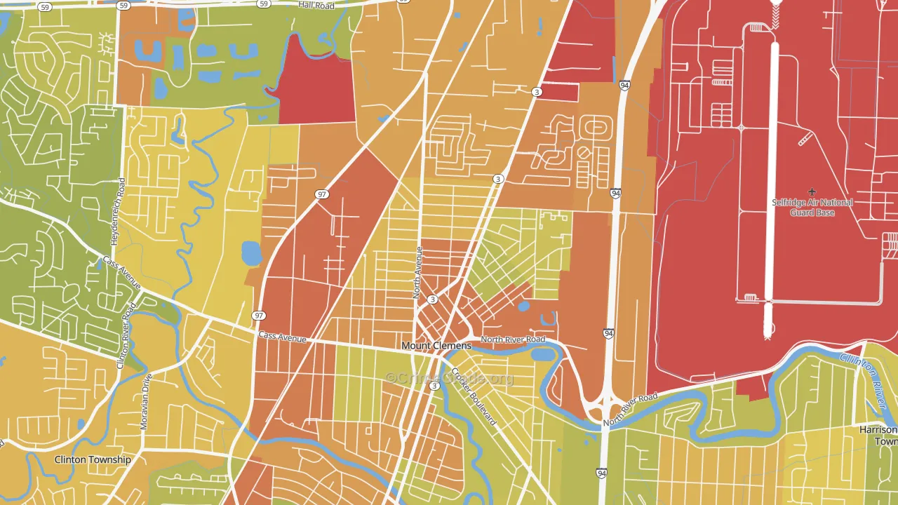 Canfield Manor, Mount Clemens, MI Map of Drug-Related Crime Rates