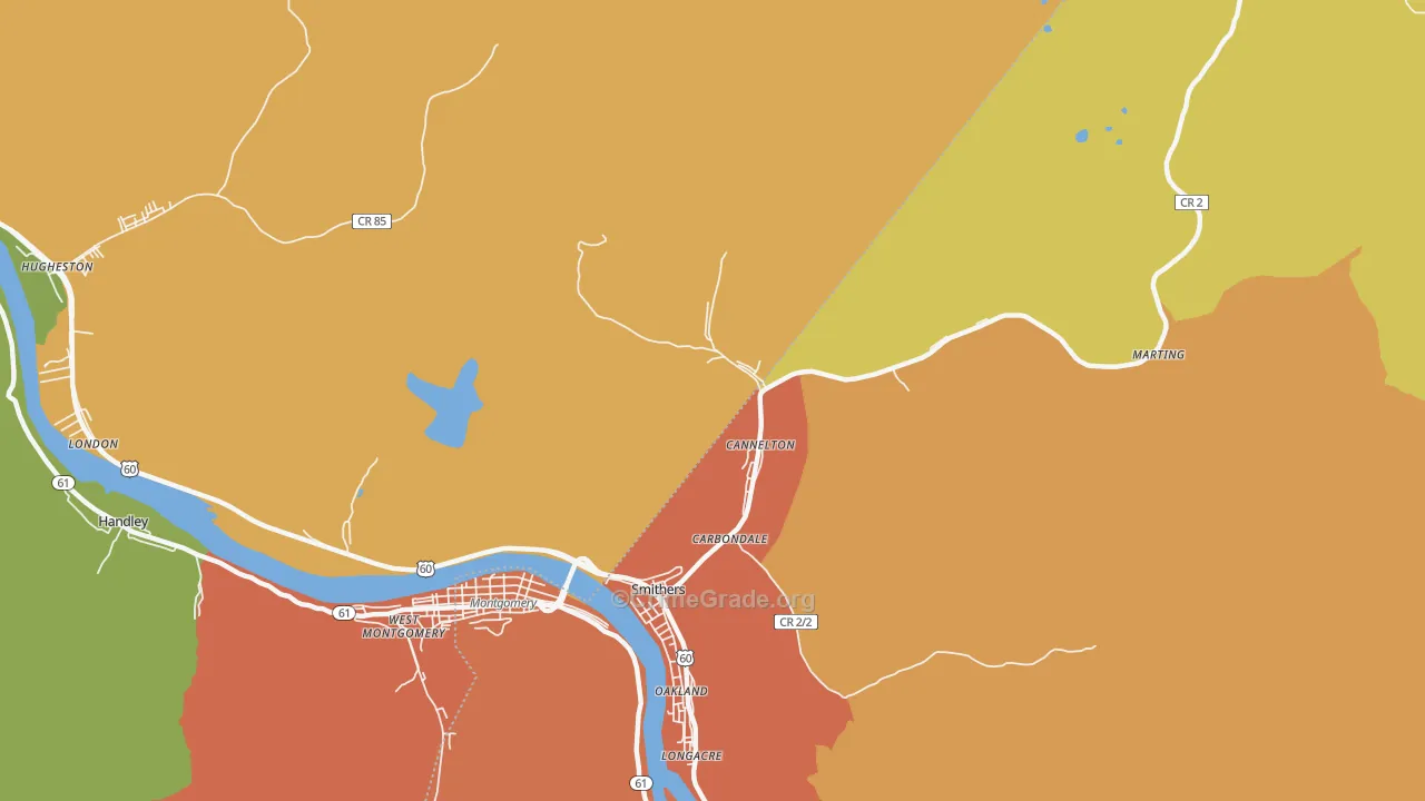Cannelton, WV Map of Drug-Related Crime Rates