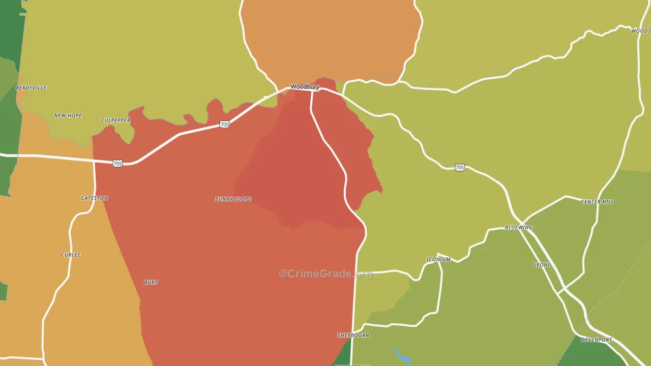 Cannon County, TN Map of Drug-Related Crime Rates