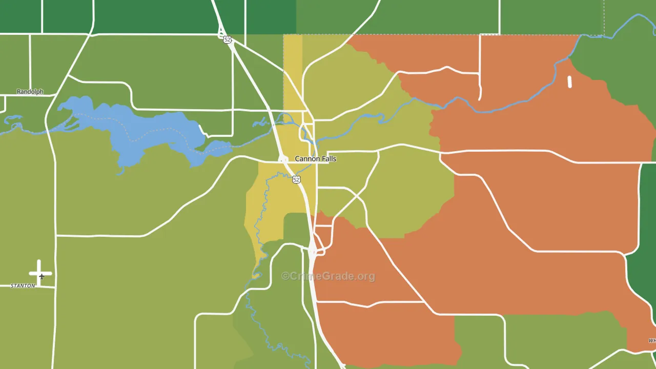 Cannon Falls, MN Map of Drug-Related Crime Rates