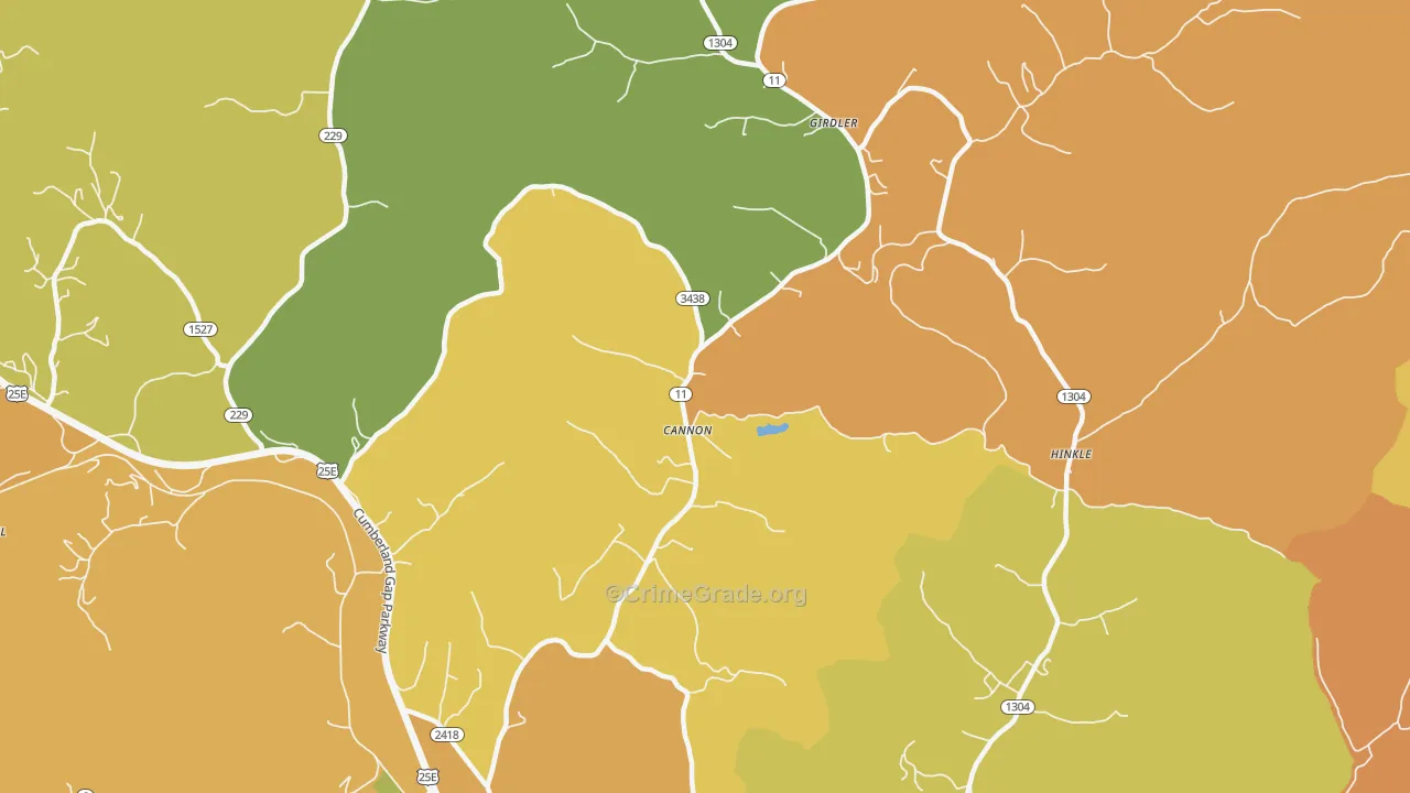 Cannon, KY Map of Drug-Related Crime Rates