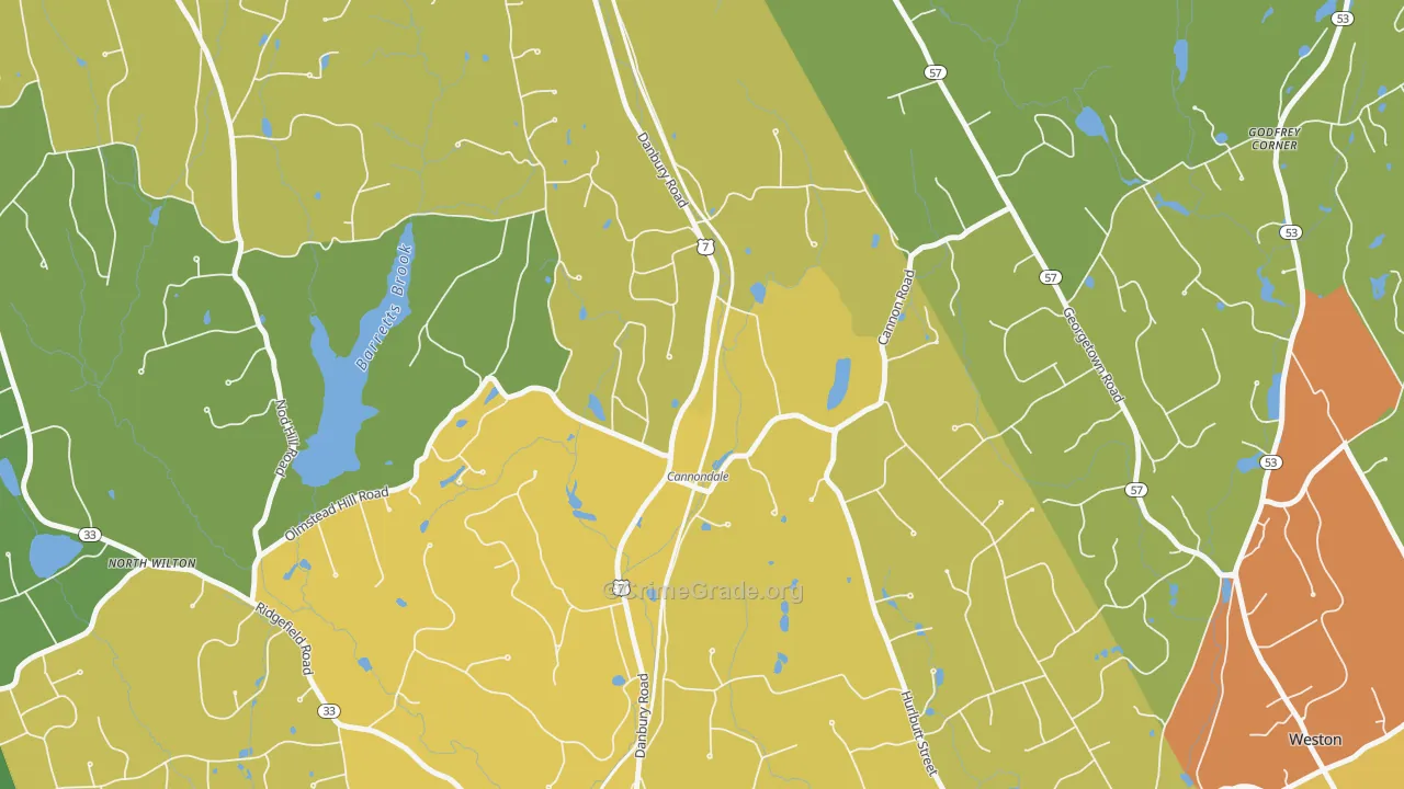 Cannondale, CT Map of Drug-Related Crime Rates