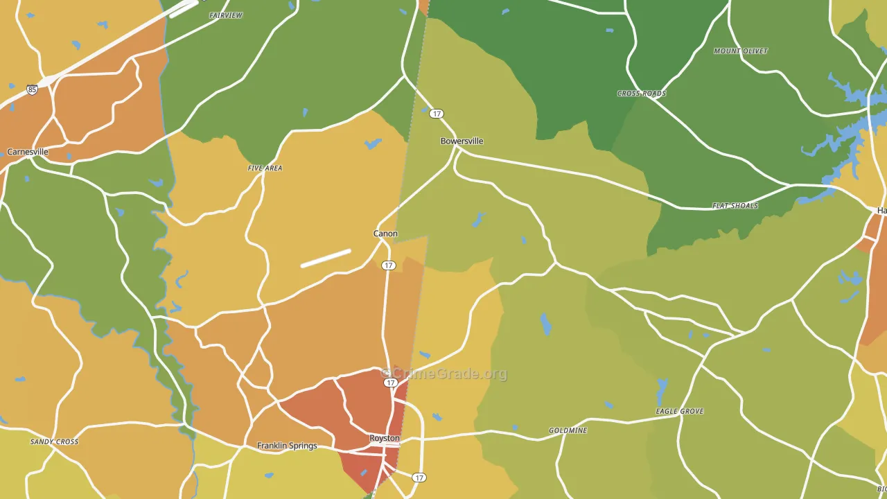 Canon, GA Map of Drug-Related Crime Rates