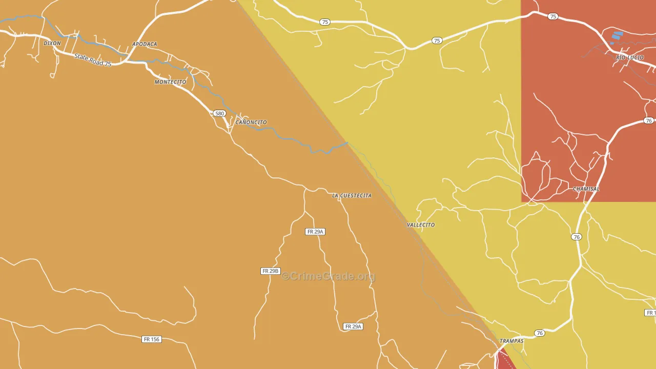 Canoncito, NM Map of Drug-Related Crime Rates
