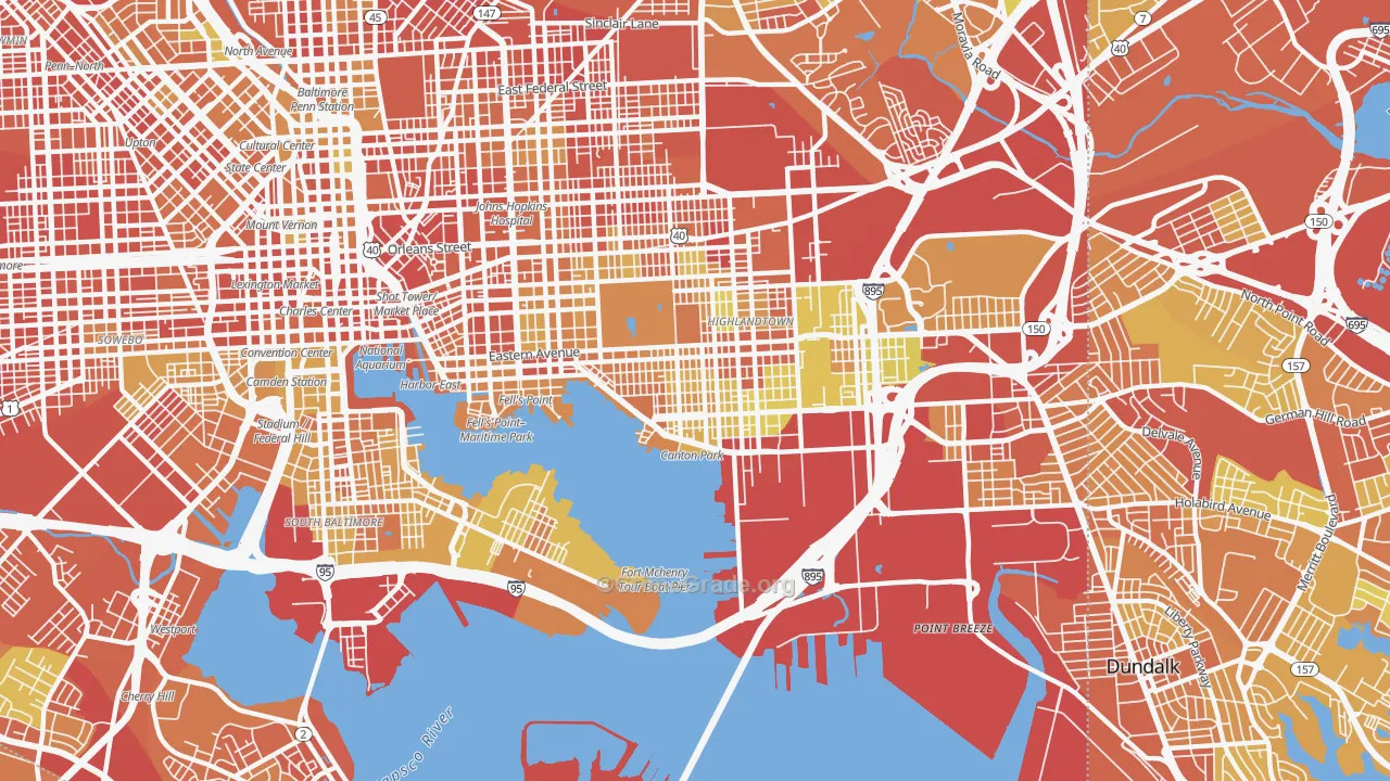 Canton, Baltimore, MD Map of Drug-Related Crime Rates