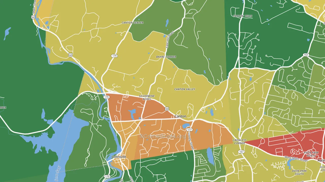 Canton, CT Map of Drug-Related Crime Rates