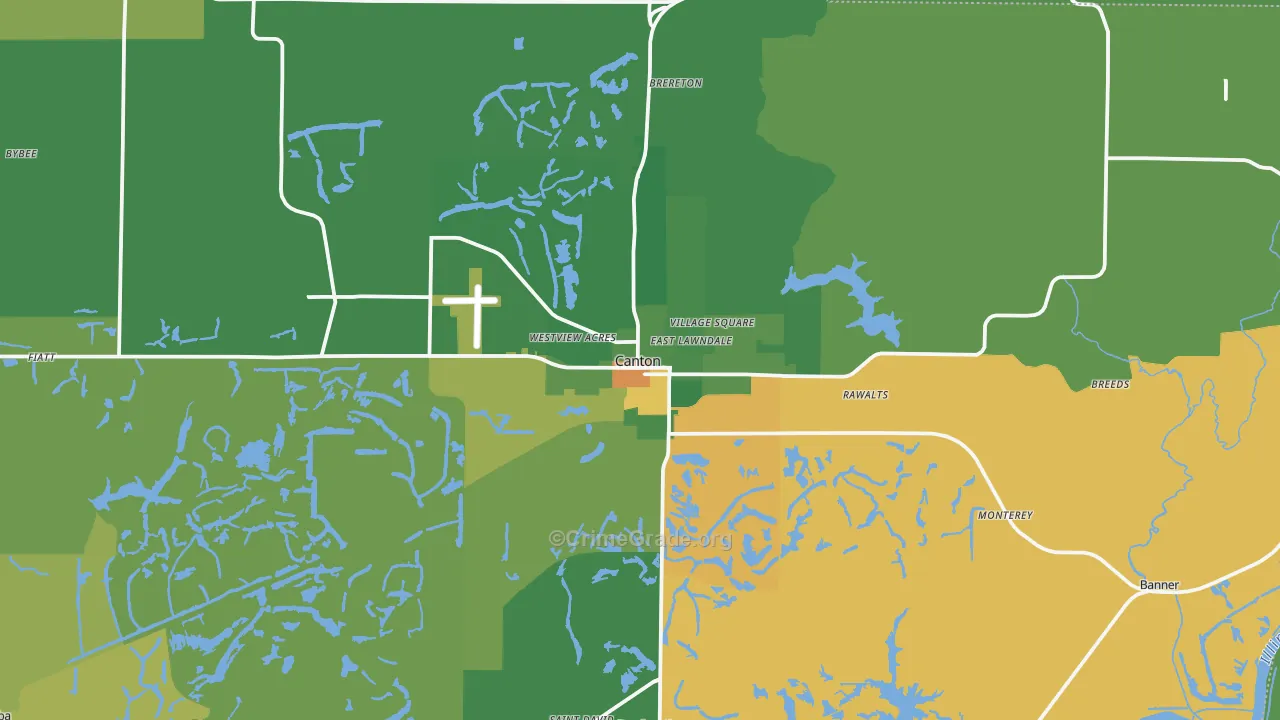 Canton, IL Map of Drug-Related Crime Rates