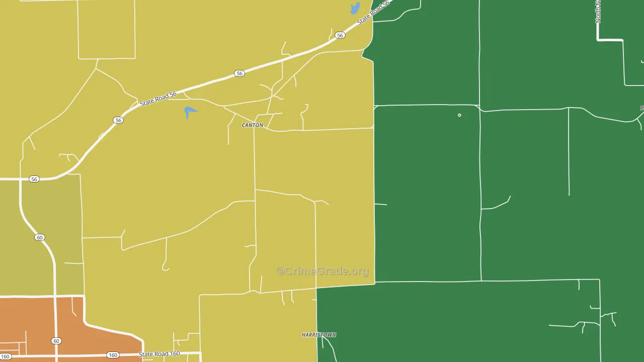 Canton, IN Map of Drug-Related Crime Rates