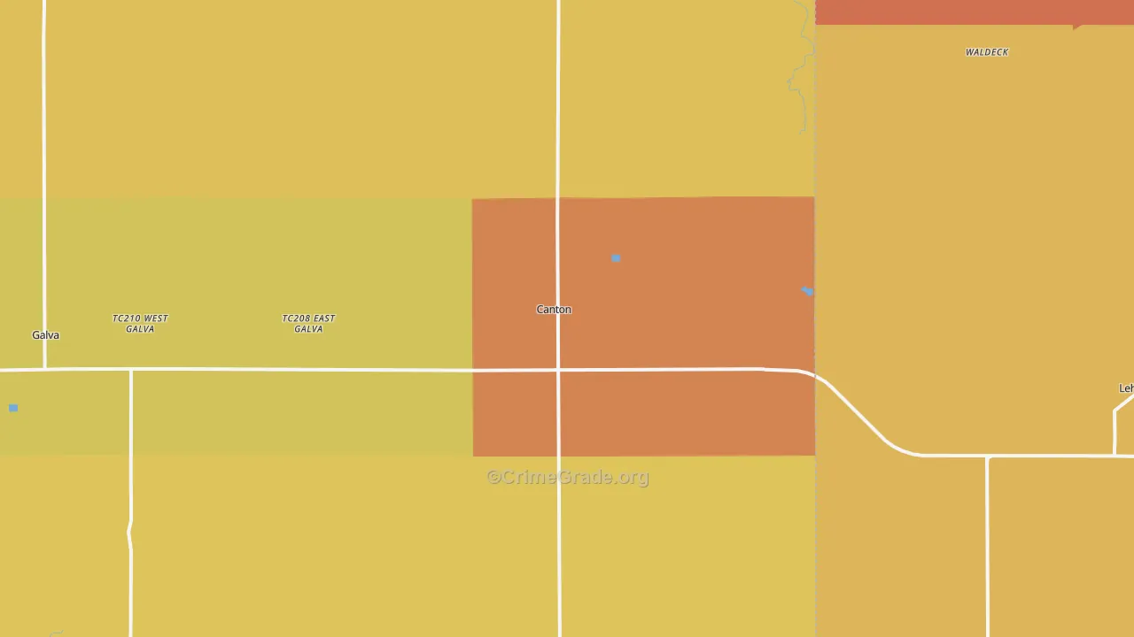 Canton, KS Map of Drug-Related Crime Rates