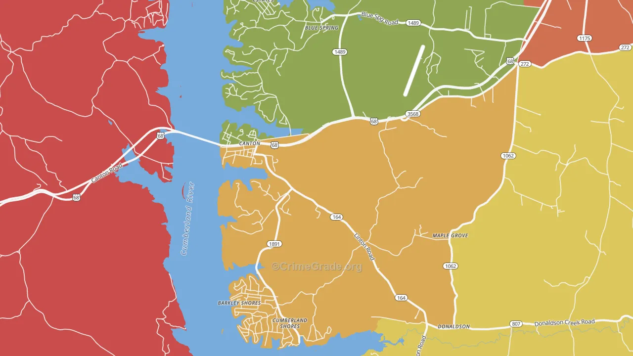 Canton, KY Map of Drug-Related Crime Rates