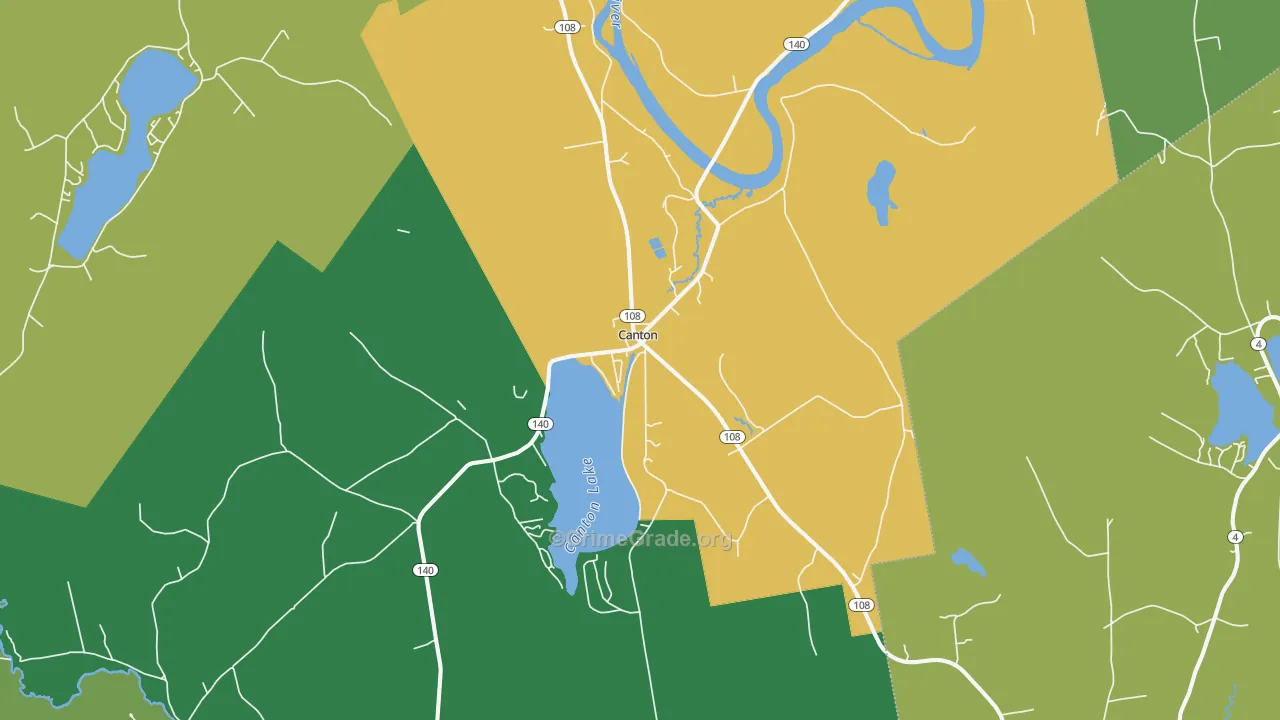 Canton, ME Map of Drug-Related Crime Rates