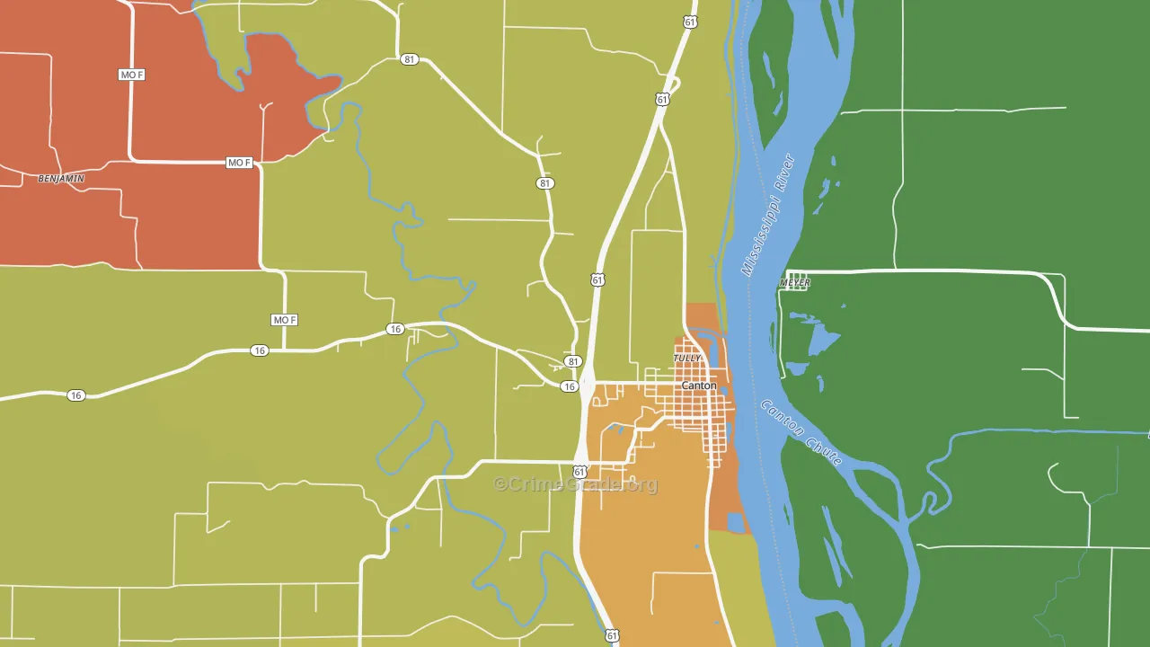 Canton, MO Map of Drug-Related Crime Rates