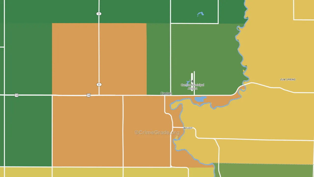 Canton, SD Map of Drug-Related Crime Rates