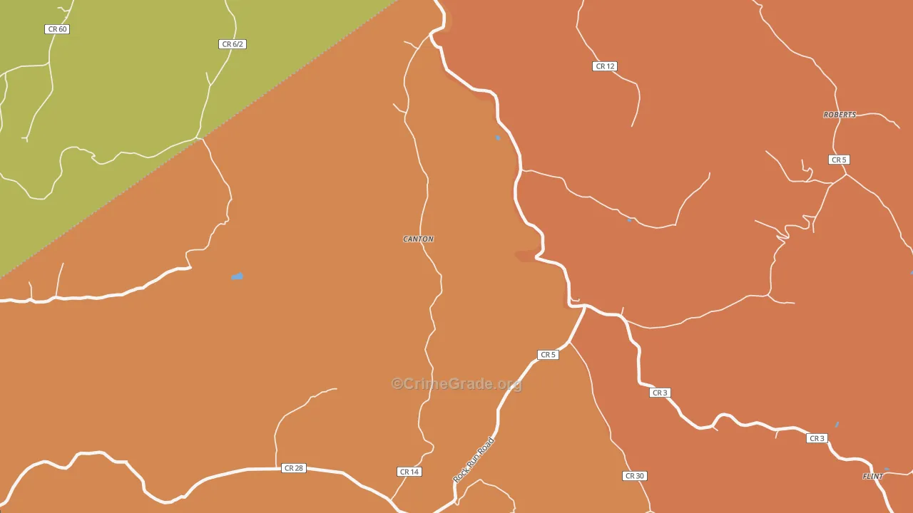 Canton, WV Map of Drug-Related Crime Rates