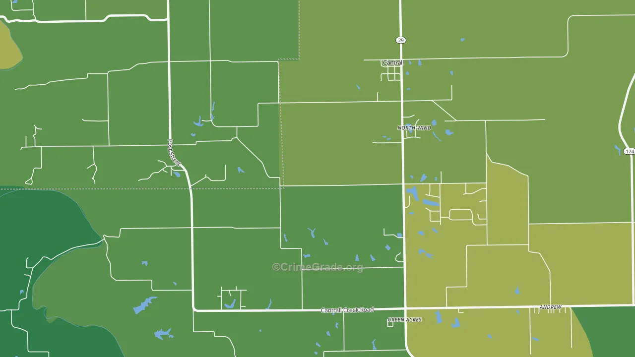 Cantrall, IL Map of Drug-Related Crime Rates