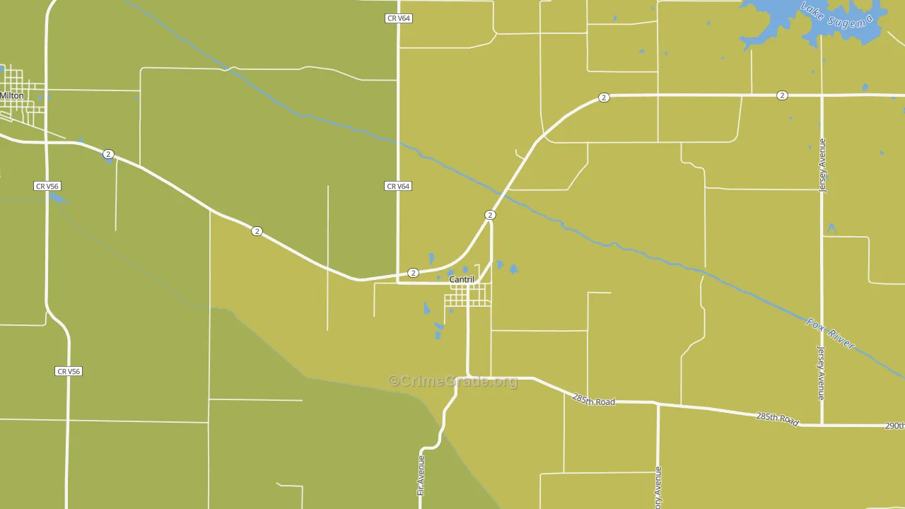 Cantril, IA Map of Drug-Related Crime Rates