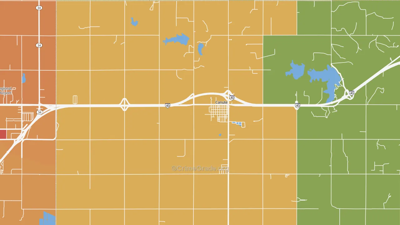 Canute, OK Map of Drug-Related Crime Rates
