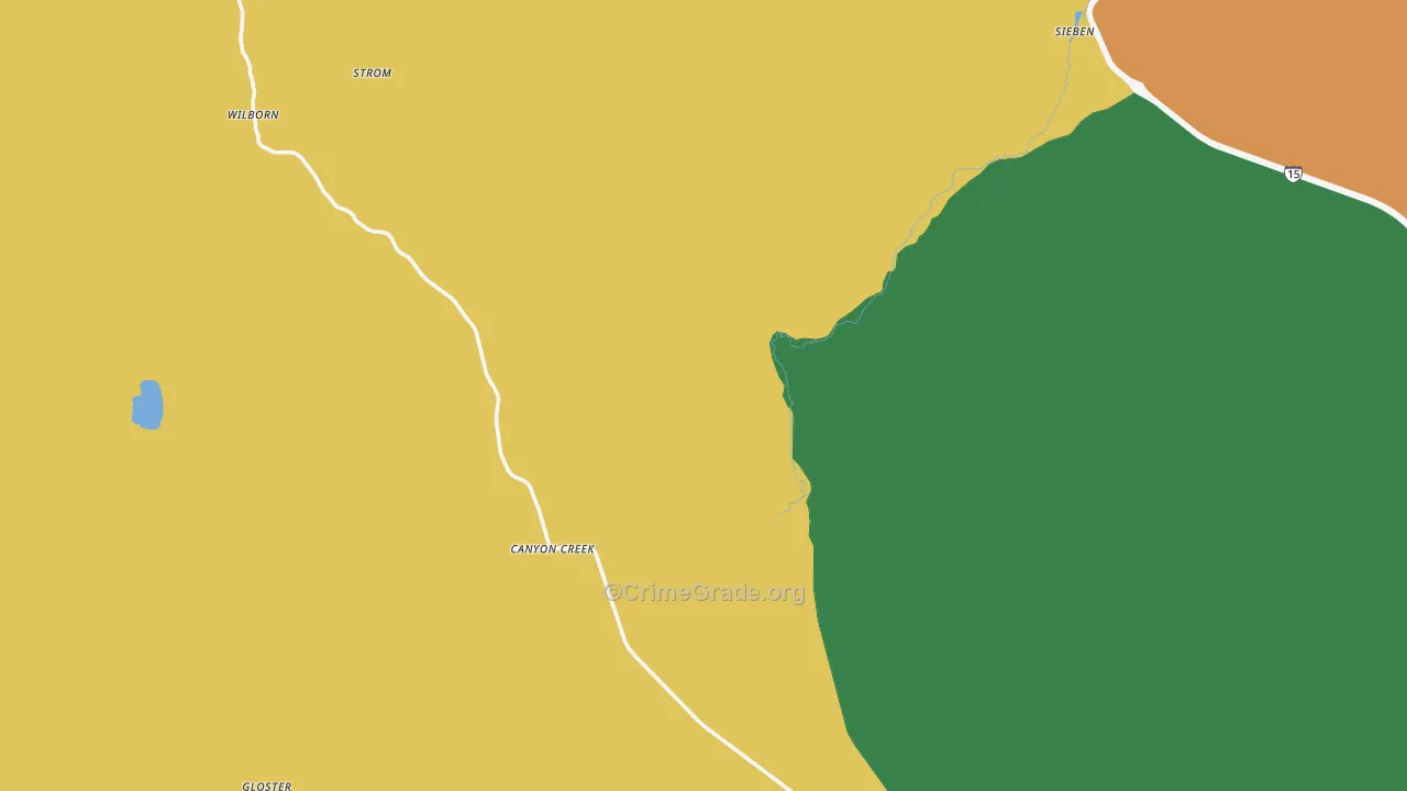 Canyon Creek, MT Map of Drug-Related Crime Rates