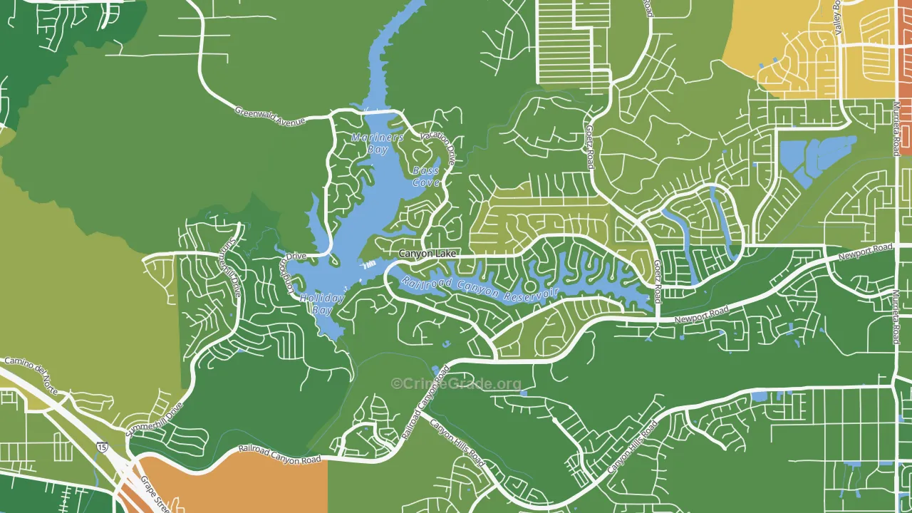 Canyon Lake, CA Map of Drug-Related Crime Rates