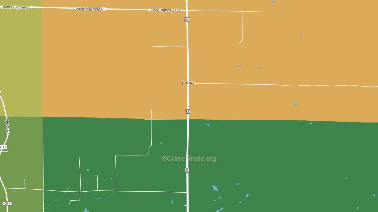 Canyon, MN Map of Drug-Related Crime Rates