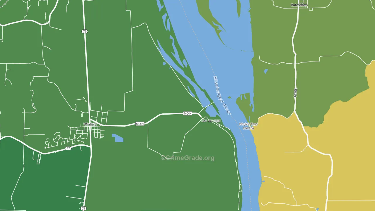 Cap au Gris, MO Map of Drug-Related Crime Rates