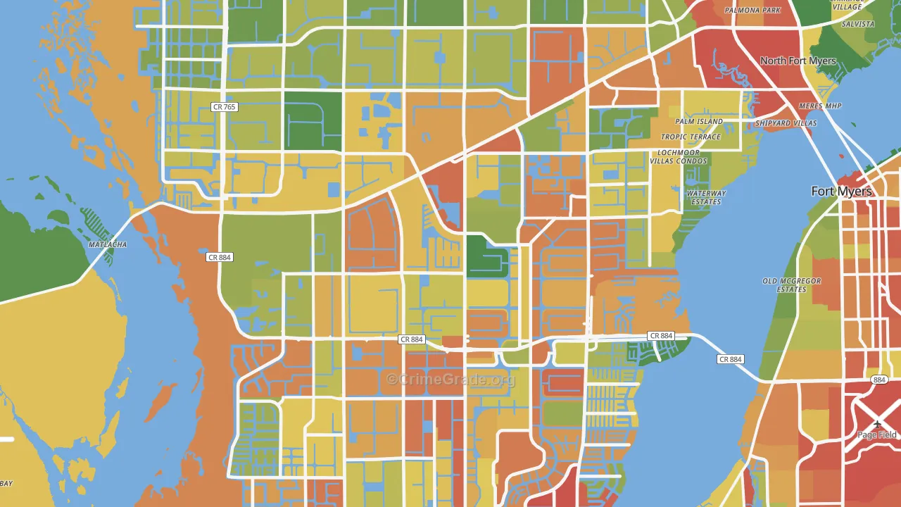 Cape Coral, FL Map of Drug-Related Crime Rates