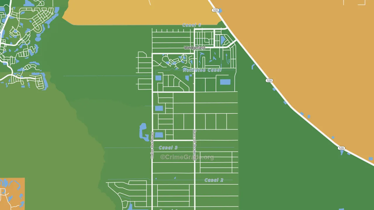 Cape Orl Estates, Wedgefield, FL Map of Drug-Related Crime Rates